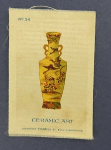 Jarrón de cerámica vintage de cigarrillos de tabaco con tarjeta de seda de 1913 Chairman Cigarettes - Imagen 1 de 2