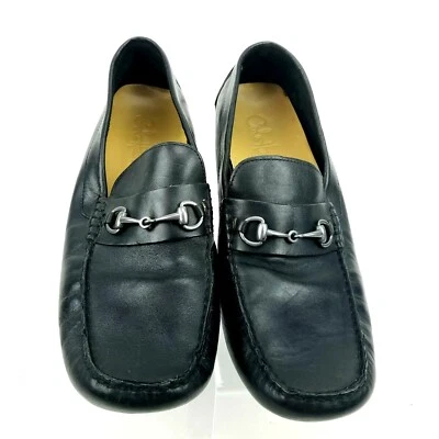 Cole Haan 10M Black Leather Silver Horsebit Loafer Moc Driving Shoe Slip On  - Image 1 of 4