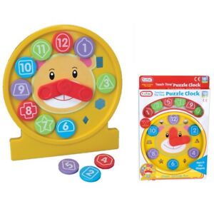 Wood Clock Shape Puzzle Learning Number Educational Preschool Children Kids Toy