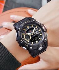 Sport/Military Style Watch. US Seller. SMAEL Model #8040 Black & Orange