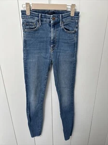 MOTHER Denim Cintura Alta Looker Tobillo Fray en “Big Sky” Lavado Talla 24 Ajustado - Imagen 1 de 18