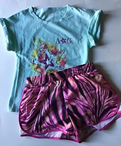 Girls Outfit Lot of 2 American Girl Small 7-8 T Shirt Ideology Medium Shorts - Picture 1 of 12