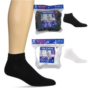 Gildan Adult Platinum Mens 6 Pack Moisture Wicking Low Cut Socks - Picture 1 of 19
