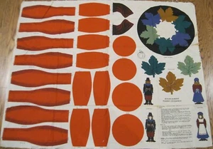 COSECHA DE OTOÑO CALABAZA CENTRO DE MESA CORTAR Y COSER MUÑECAS CALABAZA Y PEREGRINO VINTAGE - Imagen 1 de 7