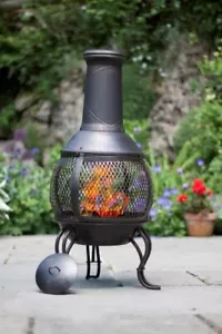 RedFire 84024 Sauda Outdoor Fire Place, Steel Black 38 x 38 x 90cm - Picture 1 of 4