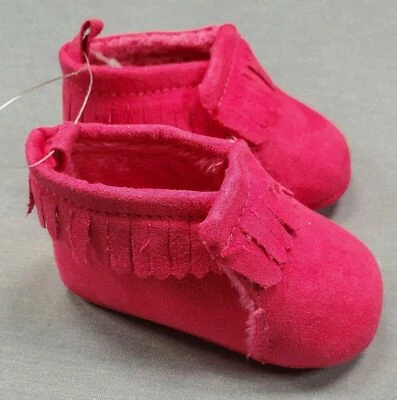 Mocassins rosa quente 0-3 meses roupas para bebês meninas novas sem etiquetas Child Mine Carter's - Imagem 1 de 3