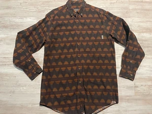 Vintage Woolrich Shirt Herren groß aztekisch Druck Baumwolle Western schwergewichtig Gämse - Bild 1 von 14