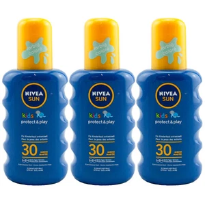 Nivea Sun KIDS PROTECT & PLAY 3 x 200ml Sonnenspray LSF30 wasserfest -für Kinder - Bild 1 von 1