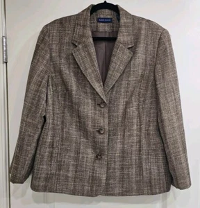 Womens Karen Scott Blazer Brown With Beige tweed Size 18 - Picture 1 of 13