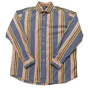 Polo Ralph Lauren Shirt Mens XL Westerton Long Sleeve Multicolor Striped Vintage - Picture 1 of 4