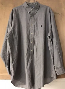Ralph Lauren Yarmouth Long Sleeve Button Up Shirt Men 17, 34-35 Black Check - Imagen 1 de 4