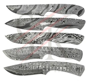 Lot of 5 Damascus Steel Blank Blade Knife Making Handmade BBL-256 - Picture 1 of 3