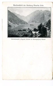 Postcard Cruise Line HAMBURG AMERIKA ship AUGUSTE VICTORIA Geirangerfjord udb - Imagen 1 de 2