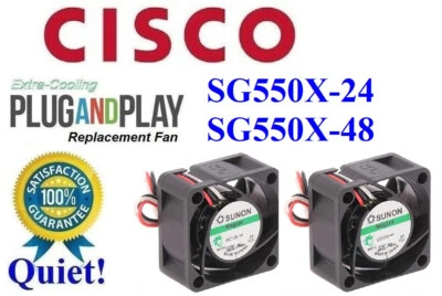 2x Super Quiet Replacement Fans for Cisco SG550X-24 / SG550X-48 - Image 1 of 4