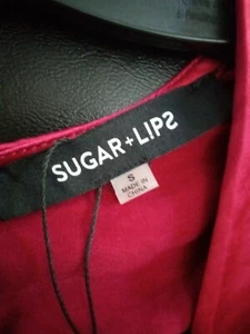 Sugar Lips Red Satin Jumpsuit Sz S - Picture 1 of 9