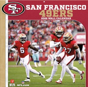 San Francisco 49ers 2026 Wall Calendar 12x12 Team NFL Action Shots - Picture 1 of 1