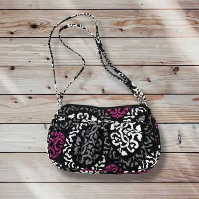 Vera Bradley Frannie 手提包 小巧型包 - Canterberry 品红 已停产印花 — 第 1/4 张图片