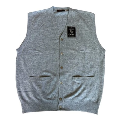 GOBI Mens 100% Mongolian Cashmere Vest NWT Button Preppy Grandpa Core Grey XXL - Image 1 of 4