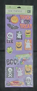K&Company SPOOKY HALLOWEEN selbstklebende Spanplatten-Maßaufkleber 17 Stück NEU - Bild 1 von 2