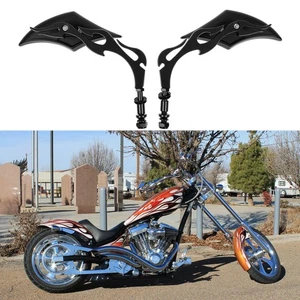 Black Motorcycle Blade Rear View Mirrors For American Ironhorse Texas Chopper - Picture 1 of 17