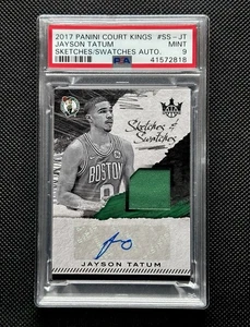 2017 Court Kings Sketches & Swatches Jayson Tatum  Rookie Patch Auto /299 PSA 9 - Picture 1 of 2