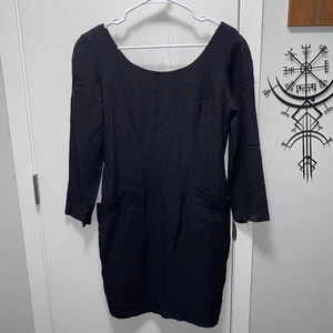 Vestito vintage piccolo nero manica 3/4 Santa Fe di Jim Tremblay 8 con tasche - Foto 1 di 10