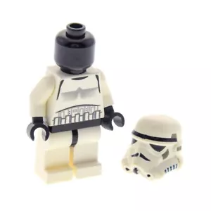 1x Lego Minifigur Star Wars Stormtrooper weiß Kopf schwarz Helm Typ1 sw0036b - Bild 1 von 1