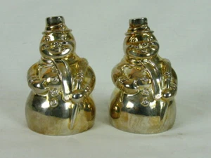 Godinger Silver Treasures Silverplated Snowman Salt & Pepper Shakers - Picture 1 of 6