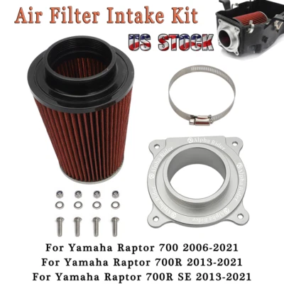 For Yamaha Air Filter Intake W/ Holder Adapter Kit KN Raptor 700 700R 2006-2021 Foto 1 de 4