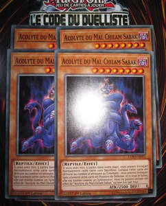 YU-GI-OH! COM ACOLYTE DU MAL CHILAM SABAK X4 (PLAYSET) COTD-FR093 NEUF EDITION 1 - Picture 1 of 1