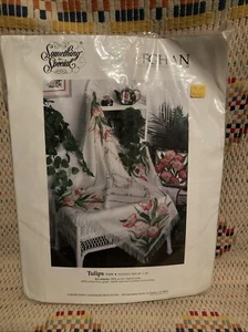 Something Special Afghan Counted Cross Stitch Floral 45x58 Tulips New Kit - Picture 1 of 6