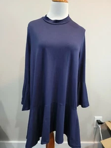 Reborn J Tunic Size XL Navy Blue Ruffle arms - Picture 1 of 4