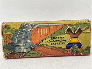 AMERICAN PENCIL CO. STREAMLINE EXPRESS CRAYON BOX 1930s - Picture 1 of 7
