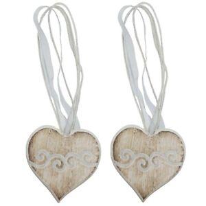 Set of 2 Magnetic Curtain Tieback Wooden Heart Sweety Small Size 
