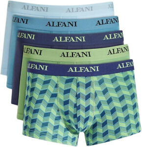 Alfani Men's 5 Pk Chevron & Solid Trunks Green Size Medium