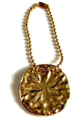 Porte clé clef Bijou de sac doré D=3,5cm Neuf - Photo 1/4