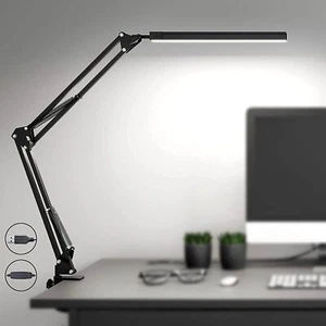 LED Desk Lamp Clamp Reading Foldable Table Lamp Eye Caring Reading Light 3 Color - Picture 1 of 7