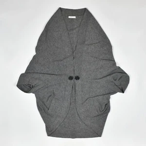 Cárdigan See by CHLOE (Chloé) Lana Ribete Abierto Gran Tamaño Tejido Chaqueta Gris Talla L - Imagen 1 de 10
