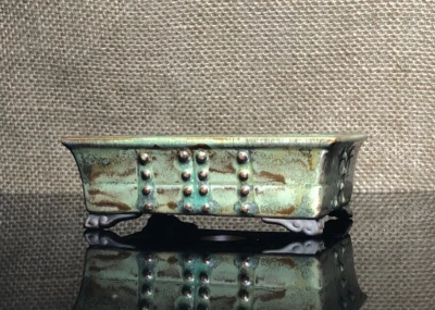 Unique Bonsai pot, Ceramics, glazed pot , the effect is like copper buttons - Image 1 of 4