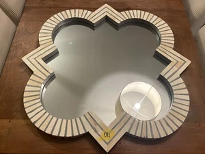 India May Home Bone Inlay Mirror, Handmade In India, 76 x 76 x 3,5cm (mirror 04) - Picture 1 of 11
