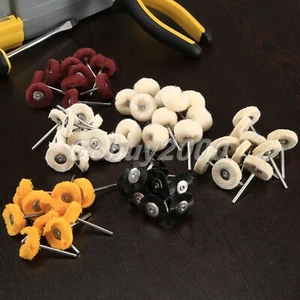 Wool Felt Nylon Cloth Polishing Buffing Pads Wheel Brushes 60Pcs Rotary Tool HQ - Picture 1 of 11