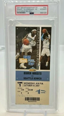 Kevin Durant NBA DEBUT ROOKIE Full Ticket Rc PSA 2007 10/31 vs Carmelo Anthony  - Image 1 of 3