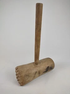 Vintage Wooden Kitchen Mallet Meat Tenderizer 11.5" Farmhouse Decor Primitive - Picture 1 of 8