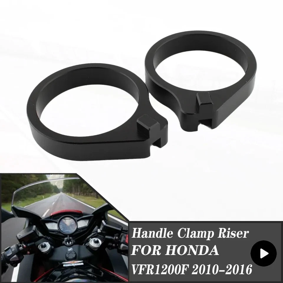 For HONDA VFR1200F 2010-2016 Black Handlebar Riser Spacer Kit Mount Clamp - Image 1 of 4