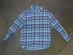 Vineyard Vines Boys Long Sleeve Blue Plaid Whale Shirt - Size 7 - EUC - Picture 1 of 3