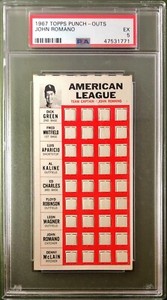 1967 TOPPS PUNCH-OUTS JOHN ROMANO PSA 5 CINCINNATI REDS TEST ISSUE