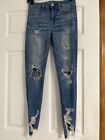 American Eagle Super Stretch Jegging Jeans Womens Size 4 Distress