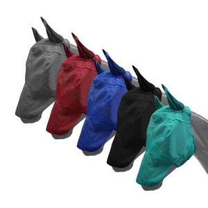 FLY MASK with ears Horse Size Showman Mesh Long Nose Rip Resistant UV Protection - Picture 1 of 16