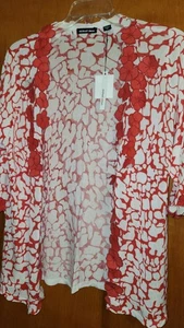 Neu mit Etikett Michael Simon Cardigan mit Blumenverzierung Übergröße 2X Urlaub Reisen Küste - Bild 1 von 8