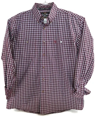 Camisa George Strait Wrangler Para Hombres XL Cuadros Western Manga Larga Botón Delantero Foto 1 de 4
